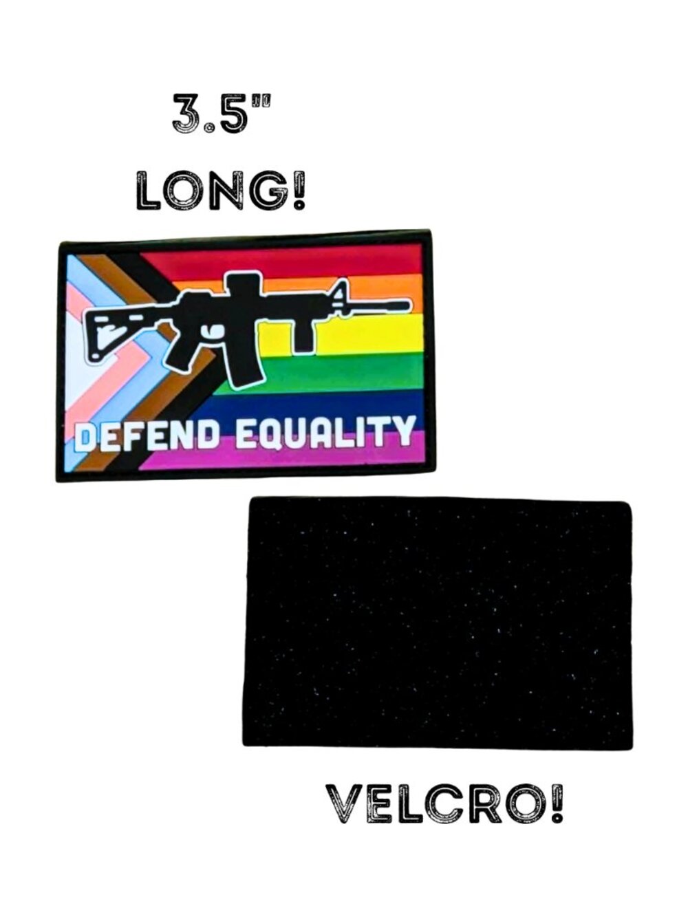 3.5" Defend Equality LGBTQ+ Pride Self Defense Velcro Tactical Patch Punk Queer